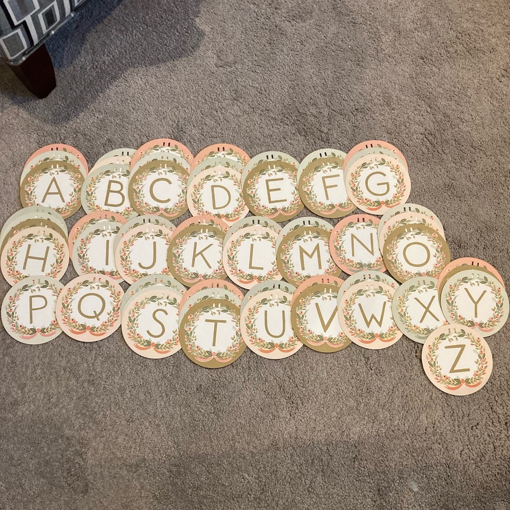 Hanging decorated letters